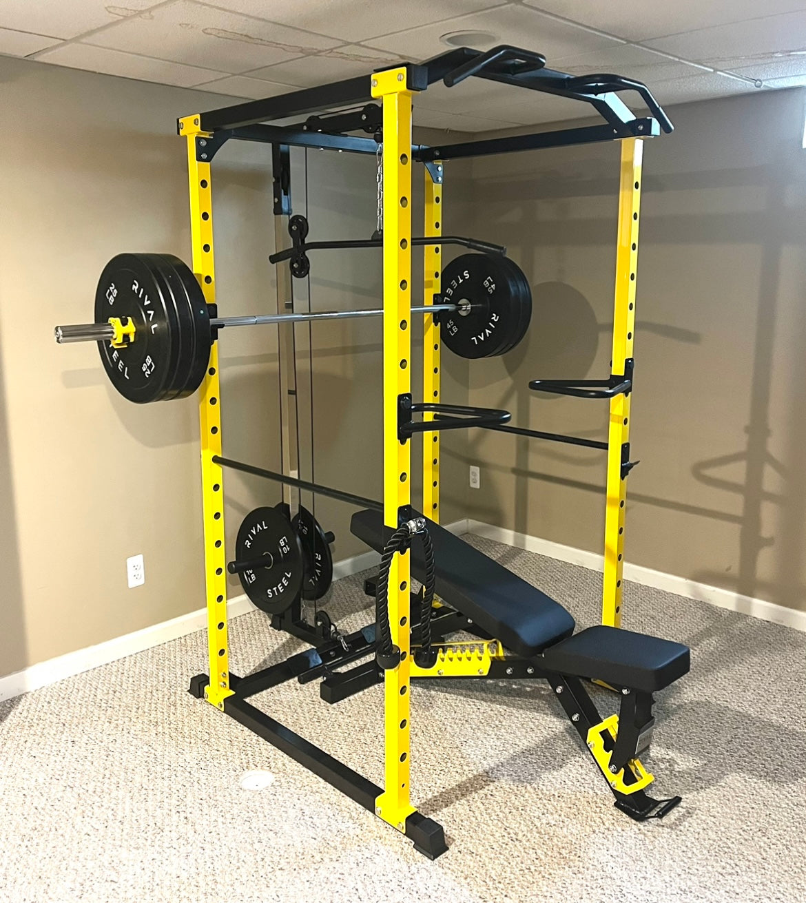 Pulley System Power Cage Set F4 Home Gym Power Rack With Pulley